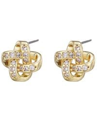 Adornia - 14K Plated Cz Knot Twist Stud Earrings - Lyst