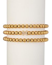 Eye Candy LA - Luxe Collection Titanium Cz 3pc Initial Stretch Bracelet Set (a-z) - Lyst