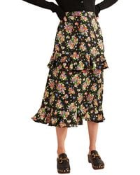 Boden black satin skirt hot sale