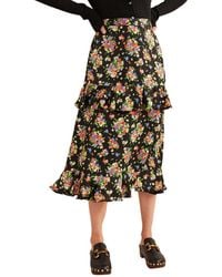 Boden - Satin Ruffle Midi Skirt - Lyst