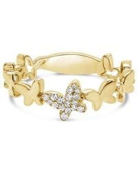 Sabrina Designs - 14K 0.09 Ct. Tw. Diamond Butterfly Band Ring - Lyst