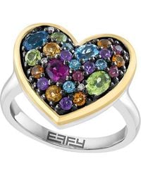 Effy Fine Jewelry - 1.61 Ct. Tw. Diamond & Amethyst, Topaz, London Topaz, Rhodolite, Peridot, Citrine Ring - Lyst