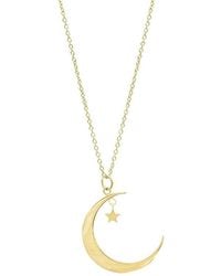 Adornia - 14K Hanging Moon & Star Necklace - Lyst