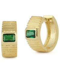 Chloe and Madison - 14k Over Silver Cz Huggie Earrings - Lyst