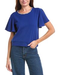 Gracia - Crystal Embroidered Crewneck Top - Lyst