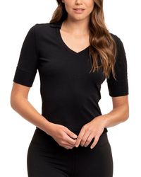 Threads For Thought - Aubrey Feather Rib Collar V-neck Top - Lyst
