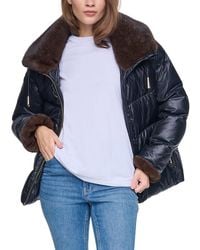 Halston - Down Puffer Coat - Lyst