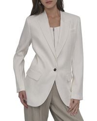 DKNY - Stand Collar Peak Lapel Blazer - Lyst