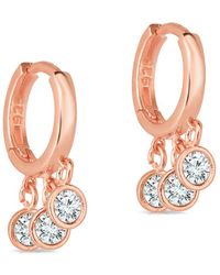 Sphera Milano - 18K Over Cz Hoops - Lyst