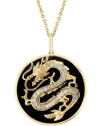 Effy Fine Jewelry - 14K 10.49 Ct. Tw. Diamond & Onyx Necklace - Lyst