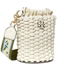 Tory Burch - Emerson Woven Mini Bucket Bag - Lyst