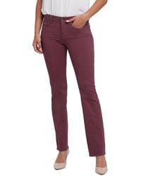 NYDJ - Marilyn Dark Cherry Straight Leg Jean - Lyst