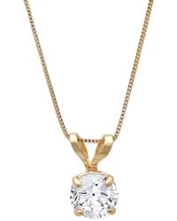 MaxColor - 14K Cz Pendant Necklace - Lyst