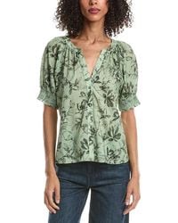 Alice + Olivia - Thalia Puff Sleeve Button Down Blouse - Lyst