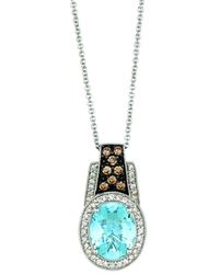 Le Vian - Le Vian 14K 2.43 Ct. Tw. Diamond & Aquamarine Pendant Necklace - Lyst