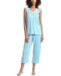 Ellen Tracy - 2Pc Top & Cropped Pant Pajama Set - Lyst