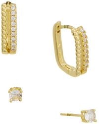 Rebecca Minkoff - 14K Plated Cz Earring Set - Lyst