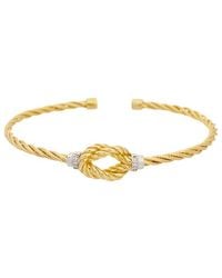 Meshmerise - 18K Plated 0.06 Ct. Tw. Diamond Bangle Bracelet - Lyst