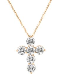 Diana M. Jewels - Fine Jewelry 14k Rose Gold 1.50 Ct. Tw. Diamond Cross Pendant Necklace - Lyst