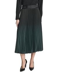DKNY - Pull On Pleated Foil Skirt - Lyst