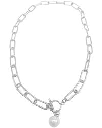 Adornia - Plated Paper Clip Toggle Necklace - Lyst