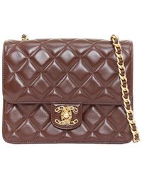 CHANEL - Burgundy Quilted Lambskin Cc Turnlock Mini Flap Bag (Authentic Pre- Loved) - Lyst
