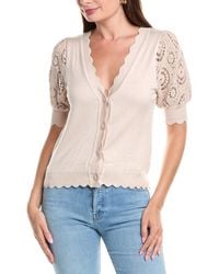 Tahari - Crochet Cardigan - Lyst