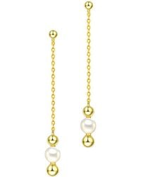 Genevive Jewelry - 18k Over Silver 5.5mm Freshwater Pearl Earrings - Lyst