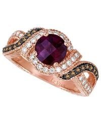Le Vian - 14K Rose 1.77 Ct. Tw. Diamond & Rhodolite Cocktail Ring - Lyst