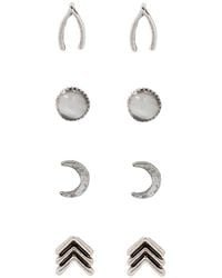 Ettika - 18K Plated Opal Set Of 4 Pairs Of Studs - Lyst