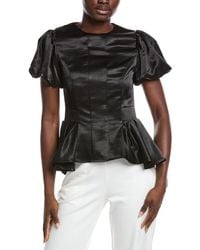Gracia - Puffed Sleeve Ruffle Bottom Top - Lyst