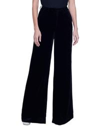 L'Agence - Pilar Silk-Blend Wide Leg Pant - Lyst