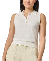 Lilla P - Sleeveless Linen-Blend Polo Sweater - Lyst