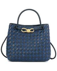 Tiffany & Fred Paris - Woven Leather & Denim Top Handle Bag - Lyst
