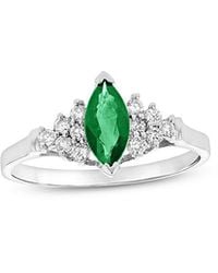 LEVARON - 14K 0.69 Ct. Tw. Diamond & Emerald Cocktail Ring - Lyst