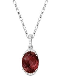 Diamond Select Cuts - 14k Diamond .06 Ct. & 3.95 Ct. Garnet Necklace - Lyst
