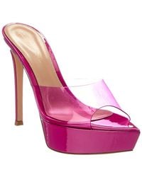 Gianvito Rossi - Betty 125 Patent & Vinyl Platform Sandal - Lyst