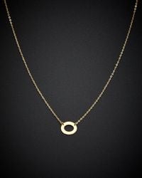Italian Gold - 14k Oval Pendant Necklace - Lyst