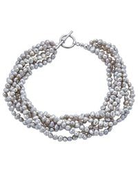 Belpearl - 3-4Mm Pearl Twisted Toggle Bracelet - Lyst