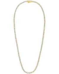 Sterling Forever - 14k Plated Cz Cecil Tennis Necklace - Lyst