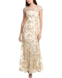 Adrianna Papell - Floral Embroidered Godet Gown - Lyst