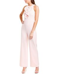 eliza j cascading tie jumpsuit navy