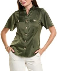 Anne Klein - Satin Flutter Sleeve Blouse - Lyst