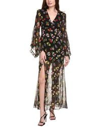 Saloni - Georgette Silk Maxi Dress - Lyst