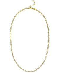 Italian Gold - 14K Diamond Cut Tennis Bead Necklace - Lyst