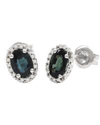 Gemstones - 1.33 Ct. Tw. Diamond & Sapphire 14K Earrings - Lyst