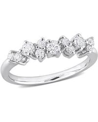 Rina Limor - Platinum 0.49 Ct. Tw. Diamond Half-Eternity Ring - Lyst