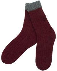 Portolano - Cashmere Ribbed Socks With Cuff - Lyst