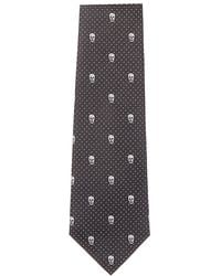 McQueen - Skull Polka Dots Silk Tie - Lyst