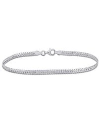 Italian Silver - Herringbone Bracelet - Lyst